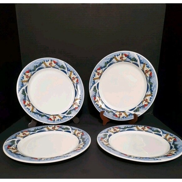 Oneida Other - Oneida Snow Valley Snowman Plates Debbie Mumm 4 Pc Dinner Plate Holiday Dining,A